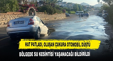 Hat Patladı, Oluşan Çukura Otomobil Düştü