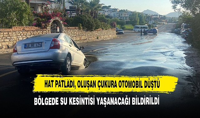 Hat Patladı, Oluşan Çukura Otomobil Düştü