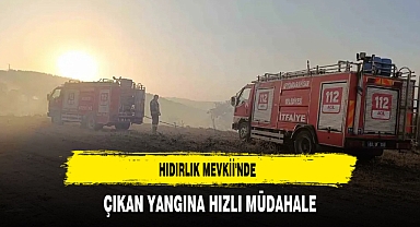 Hıdırlık Mevkii'nde Çıkan Yangına Hızlı Müdahale