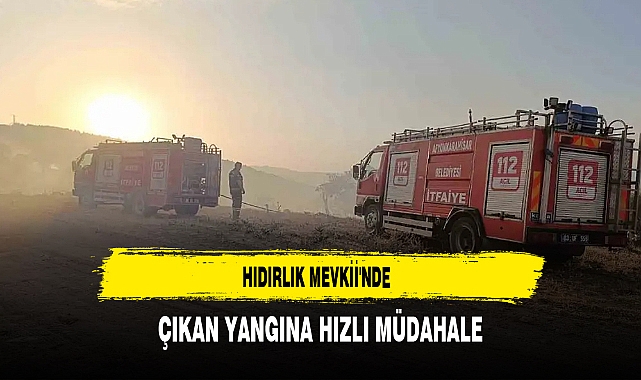 Hıdırlık Mevkii'nde Çıkan Yangına Hızlı Müdahale