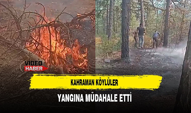 Kahraman Köylüler Yangına Müdahale Etti