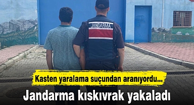 Kasten yaralama suçundan aranan şahsı jandarma yakaladı