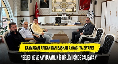 KAYMAKAM ARIKAN’DAN BAŞKAN AYNACI’YA ZİYARET