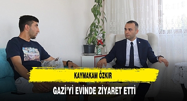 Kaymakam Özkır Gazi'yi Evinde Ziyaret Etti
