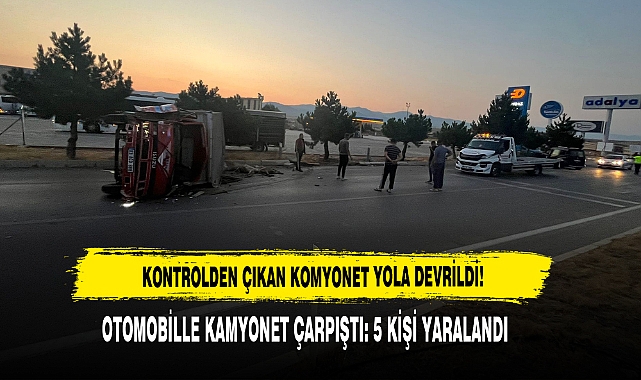 KONTROLDEN ÇIKAN KOMYONET YOLA DEVRİLDİ!