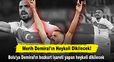 Merih Demiral’ın Heykeli Dikilecek!  Bolu'ya Demiral'ın bozkurt işareti yapan heykeli dikilecek
