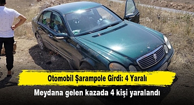 Otomobil Şarampole Girdi: 4 Yaralı