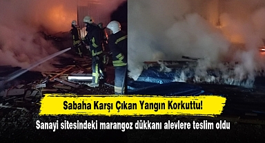 Sabaha Karşı Çıkan Yangın Korkuttu! Sanayi sitesindeki marangoz dükkanı alevlere teslim oldu