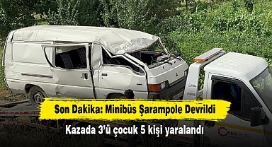 Son Dakika: Minibüs Şarampole Devrildi: Kazada 3’ü çocuk 5 kişi yaralandı