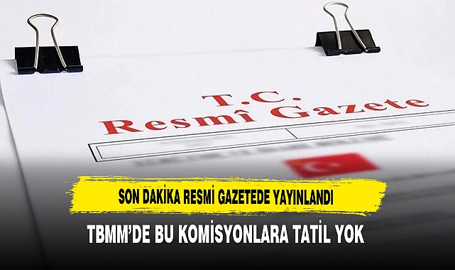 Son Dakika Resmi Gazetede Yayınlandı TBMM'de Bu Komisyonlara Tatil Yok