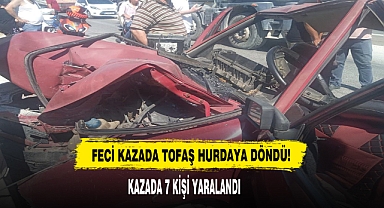TOFAŞ’IN HURDAYA DÖNDÜĞÜ KAZADA 7 KİŞİ YARALANDI