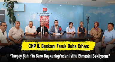  "Turgay Şahin'in Baro Başkanlığı'ndan İstifa Etmesini Bekliyoruz"