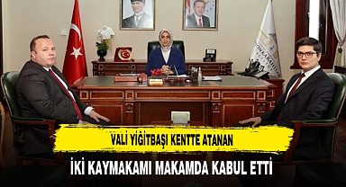 Vali Yiğitbaşı Kentte Atanan İki Kaymakamı Makamda Kabul Etti