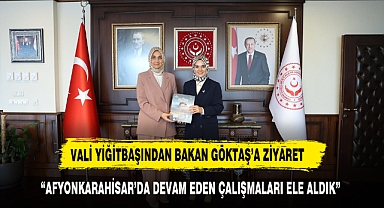 VALİ YİĞİTBAŞI VE BERABERİNDEKİ HEYET BAKAN GÖKTAŞ'I ZİYARET ETTİ