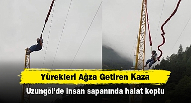 Yürekleri Ağza Getiren Kaza: Uzungöl'de insan sapanında halat koptu
