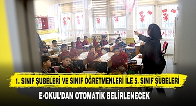 1. Sınıf Şubeleri Ve Sınıf Öğretmenleri İle 5. Sınıf Şubeleri E-Okul'dan Otomatik Belirlenecek