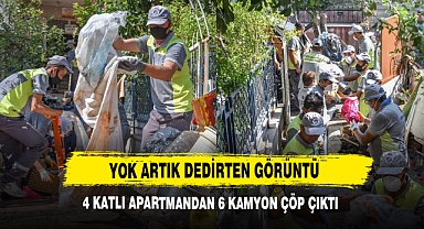 4 Katlı Apartmandan 6 Kamyon Çöp Çıktı