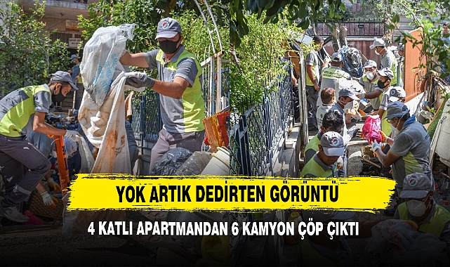4 Katlı Apartmandan 6 Kamyon Çöp Çıktı