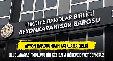 AFYON BAROSU ULUSLARARASI TOPLUMU GÖREVE DAVET ETTİ