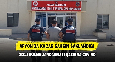 Afyon'da Kaçak Şahsın Saklandığı Gizli Bölme Jandarmayı Şaşkına Çevirdi