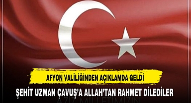 AFYON VALİLİĞİNDEN BAŞSAĞLIĞI MESAJI