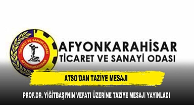 ATSO'DAN TAZİYE MESAJI