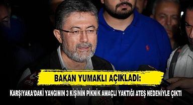 Bakan Yumaklı Açıkladı: Karşıyaka’daki Yangının 3 Kişinin Piknik Amaçlı Yaktığı Ateş Nedeniyle Çıktı