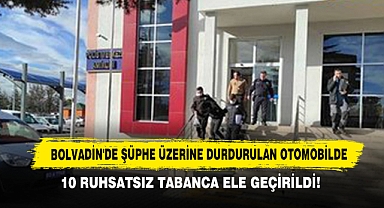 Bolvadin'de Şüphe Üzerine Durdurulan Otomobilde 10 Ruhsatsız Tabanca Ele Geçirildi!