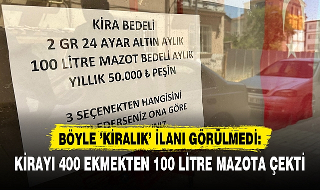 BÖYLE ’KİRALIK’ İLANI GÖRÜLMEDİ: