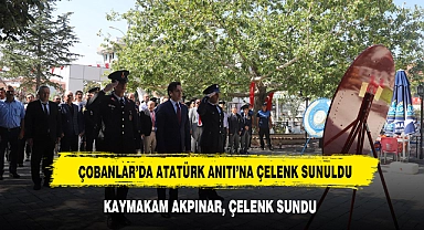 Çobanlar’da Atatürk Anıtı’na Çelenk Sunuldu