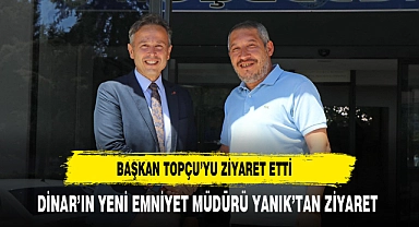 Dinar İlçe Emniyet Müdürü Erdal Yanık’tan Veda Ziyareti
