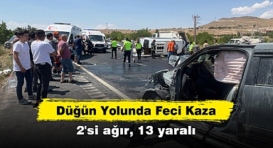 Düğün Yolunda Feci Kaza: 2'si ağır, 13 yaralı