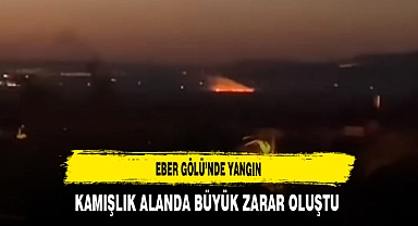 Eber Gölü’nde Yangın Kamışlık Alanda Büyük Zarar Oluştu