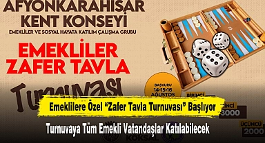 Emeklilere Özel “Zafer Tavla Turnuvası” Başlıyor