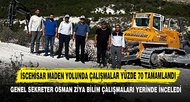 İscehisar Maden Yolunda Çalışmalar Yüzde 70 Tamamlandı