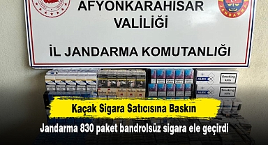 Kaçak Sigara Satıcısına Baskın! Jandarma 830 paket bandrolsüz sigara ele geçirdi