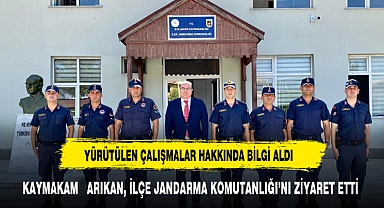 KAYMAKAM   ARIKAN, İLÇE JANDARMA KOMUTANLIĞI’NI ZİYARET ETTİ