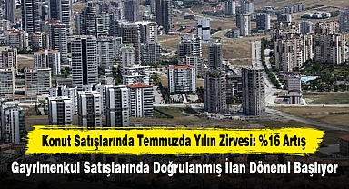 Konut Satışlarında Temmuzda Yılın Zirvesi: %16 Artış