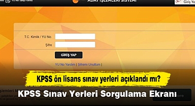 KPSS ön lisans sınav yerleri açıklandı mı?