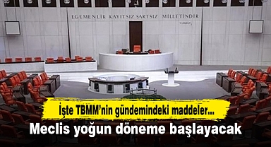 Meclis yoğun döneme başlayacak
