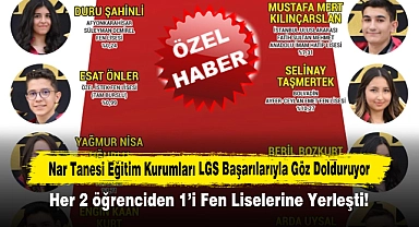 Nar Tanesi Eğitim Kurumları LGS Başarılarıyla Göz Dolduruyor: Her 2 öğrenciden 1'i Fen Liselerine Yerleşti!
