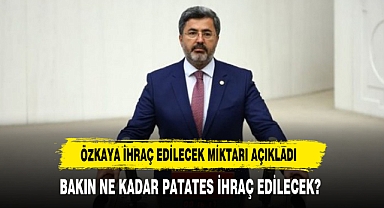 ÖZKAYA İHRAÇ EDİLECEK PATATES DESTEK ORANLARINI PAYLAŞTI