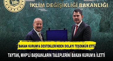 TAYTAK, MHP’Lİ BAŞKANLARIN TALEPLERİNİ BAKAN KURUM’A İLETTİ