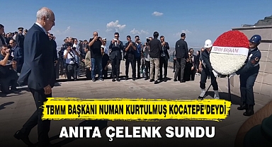 TBMM BAŞKANI NUMAN KURTULMUŞ KOCATEPE ANITINA ÇELENK SUNDU