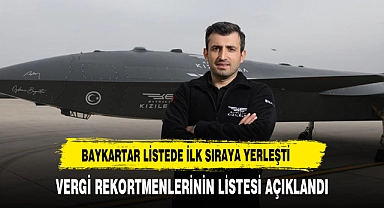 Türkiye'nin 2023 yılı gelir vergisi rekortmeni Baykar Yönetim Kurulu Başkanı Selçuk Bayraktar oldu
