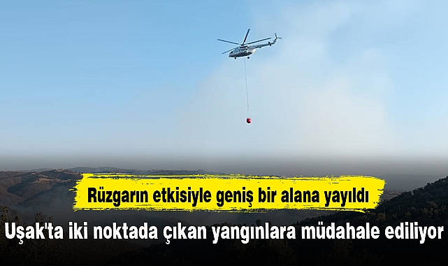 Uşak'ta iki noktada çıkan yangınlara müdahale ediliyor