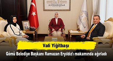 Vali Yiğitbaşı, Gömü Belediye Başkanı Ramazan Eryıldız'ı Makamında Ağırladı