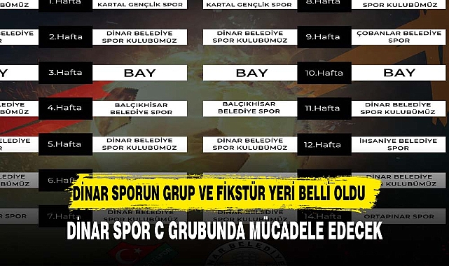 1. Amatör Lig'de Grup ve Fikstürler Belli Oldu: Dinar Belediye Spor C Grubu'nda Mücadele Edecek