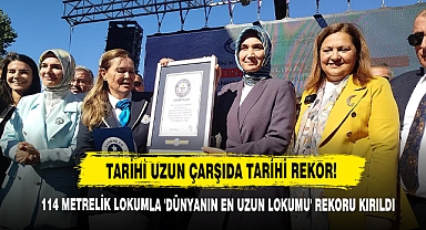 Afyon'da 114 Metrelik Lokumla 'Dünyanın En Uzun Lokumu' Rekoru Kırıldı