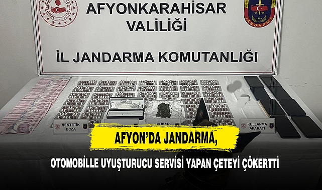 Afyon’da Jandarma, Otomobille Uyuşturucu Servisi Yapan Çeteyi Çökertti